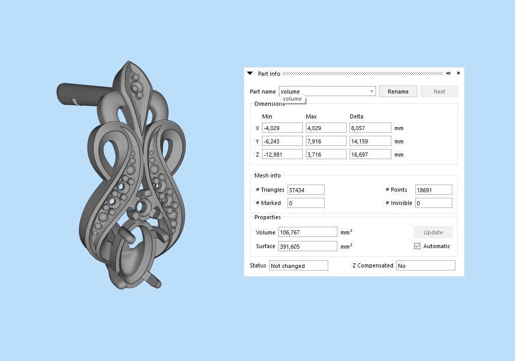 Women earrings with gems CAD 3dm stl 3D print model_23