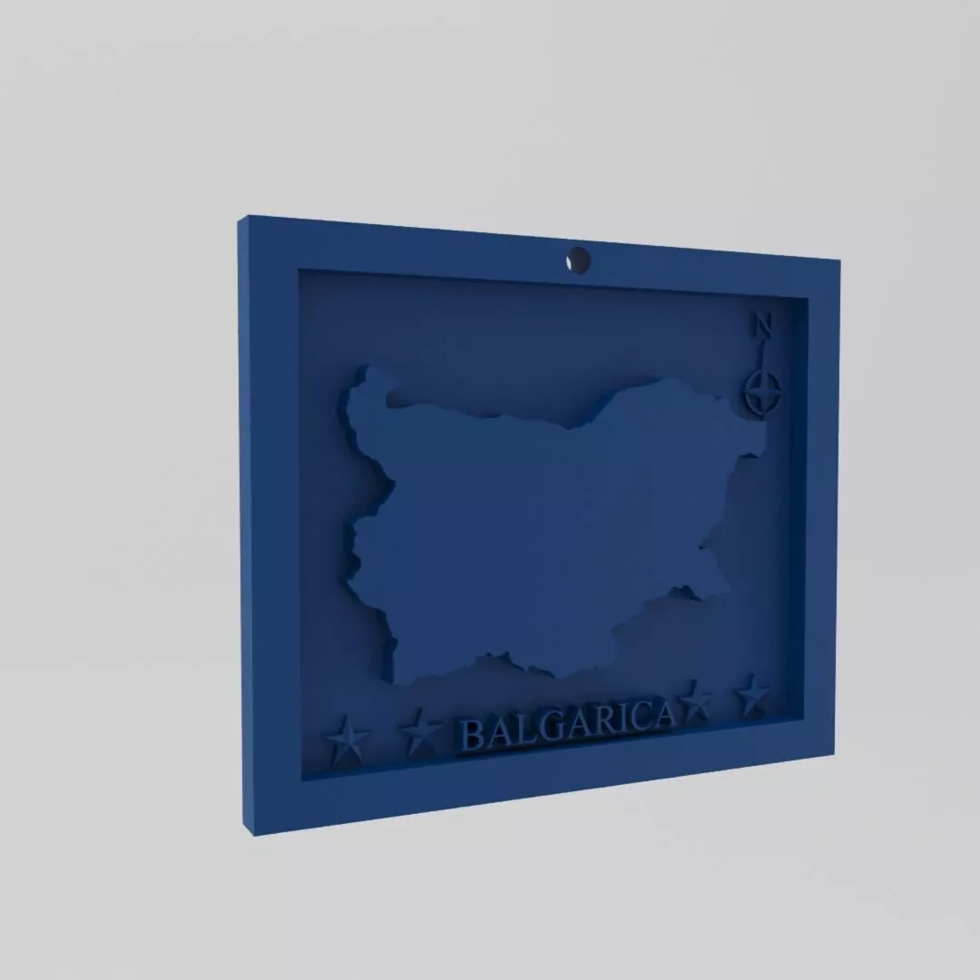 Bulgaria-Balgarica Map 3d Print Model 3D print model