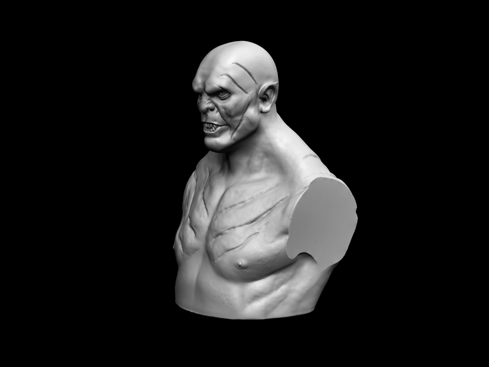Azog The Defiler Bust Fan Art 3D print model_2