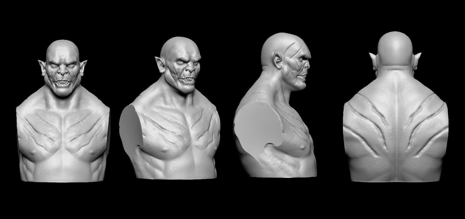 Azog The Defiler Bust Fan Art 3D print model_3