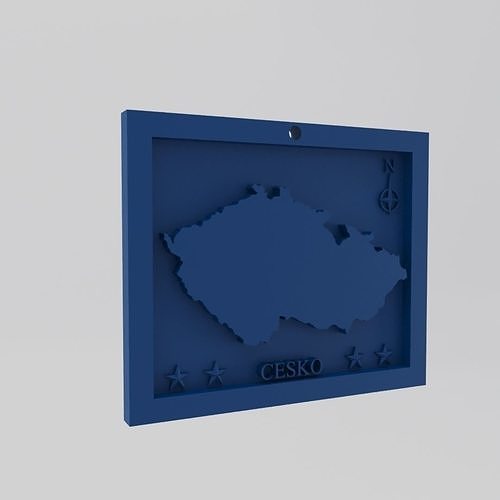 Czech Republic-Cesko Map 3d Print Model 3D print model