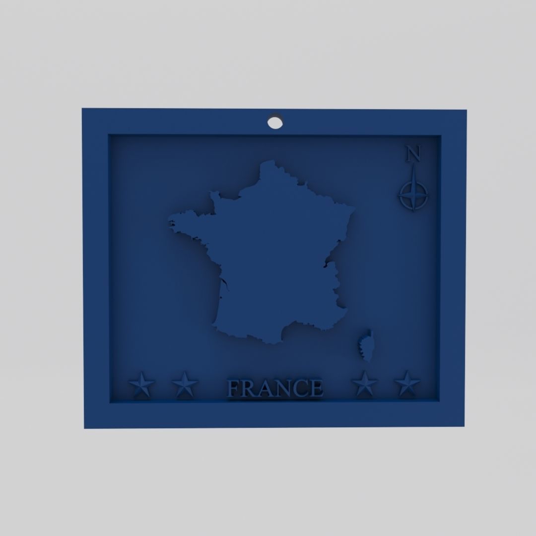 France Map 3d Print Model 3D print model_1
