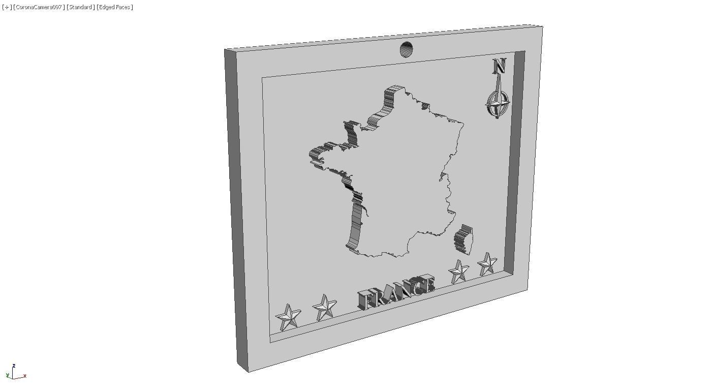 France Map 3d Print Model 3D print model_4