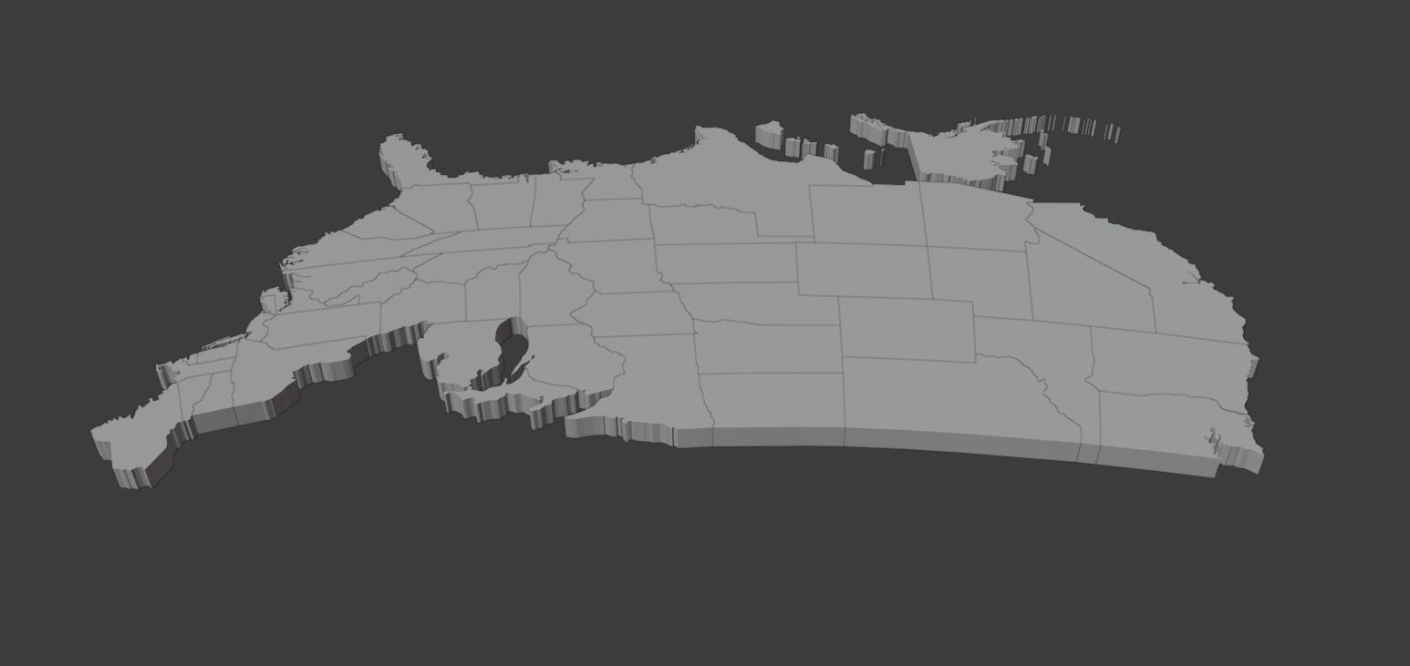 Geography - United States Low-poly 3D model_5