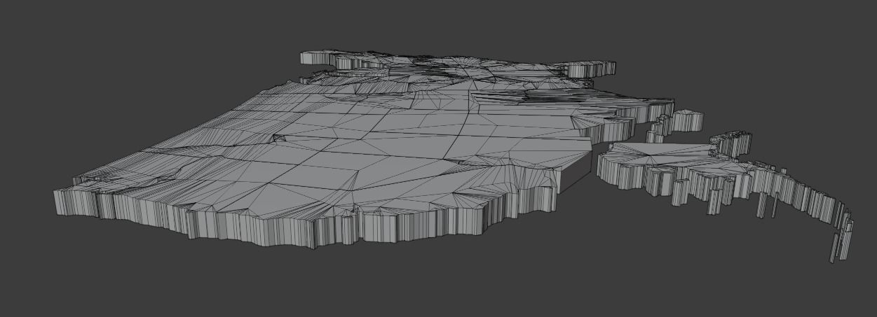 Geography - United States Low-poly 3D model_3