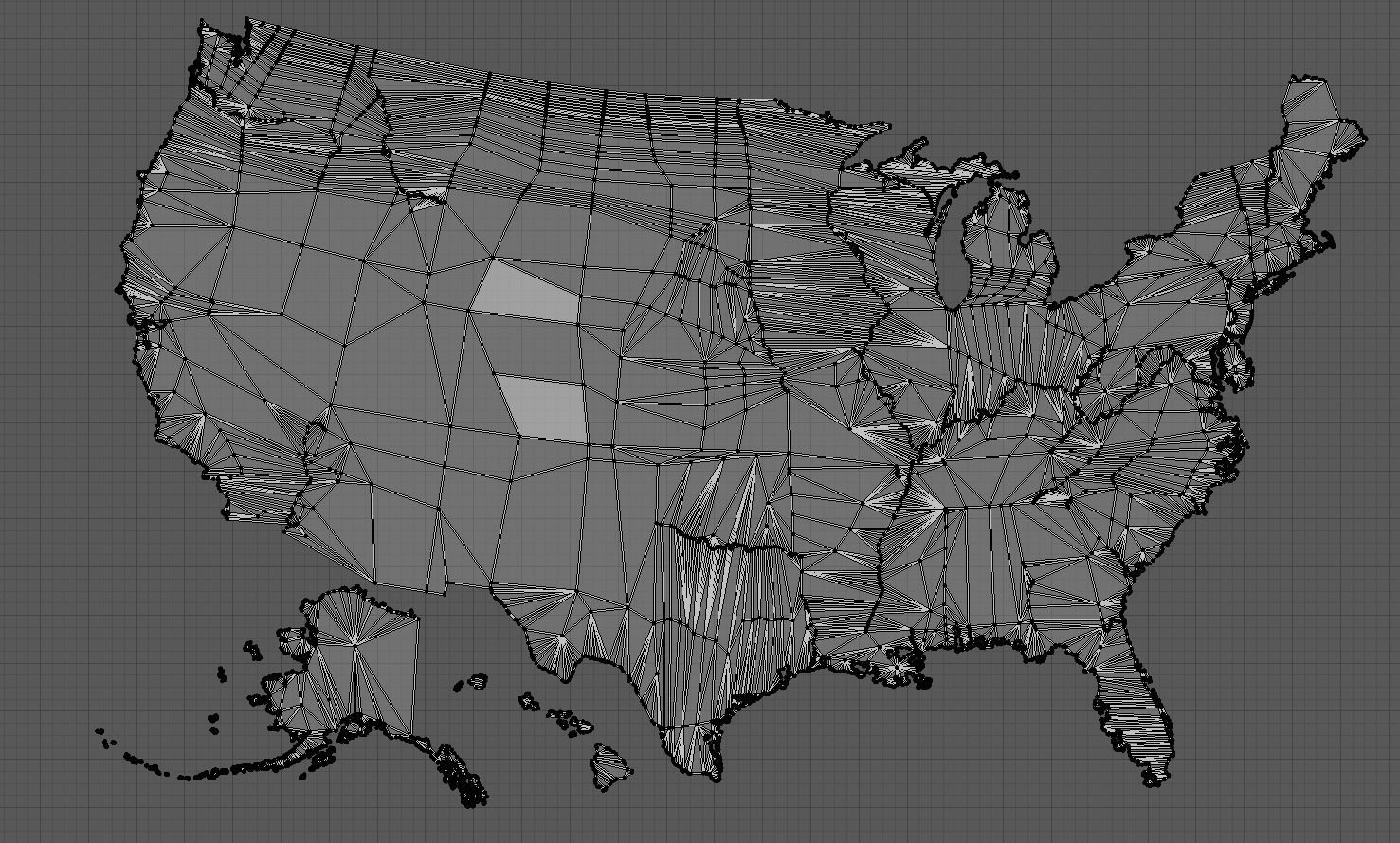 Geography - United States Low-poly 3D model_6