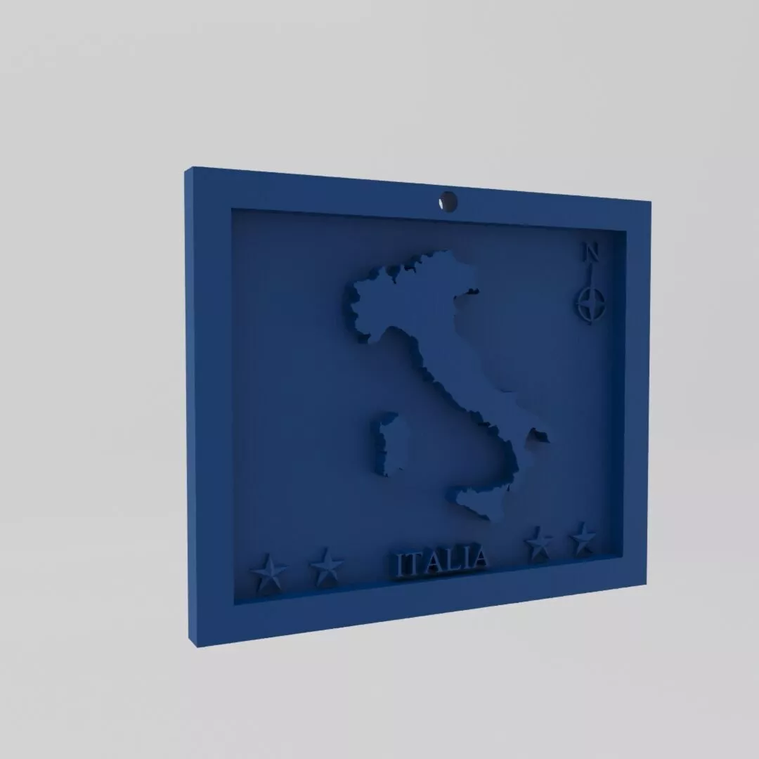 Italy-Italia Map 3d Print Model 3D print model