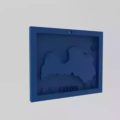 Latvia-Latvija Map 3d Print Model