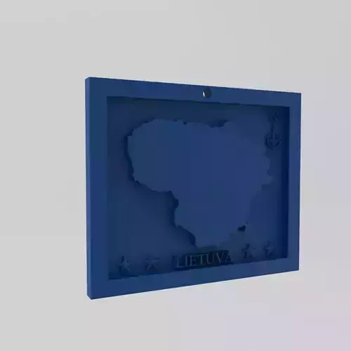 Lithuania-Lietuva Map 3d Print Model
