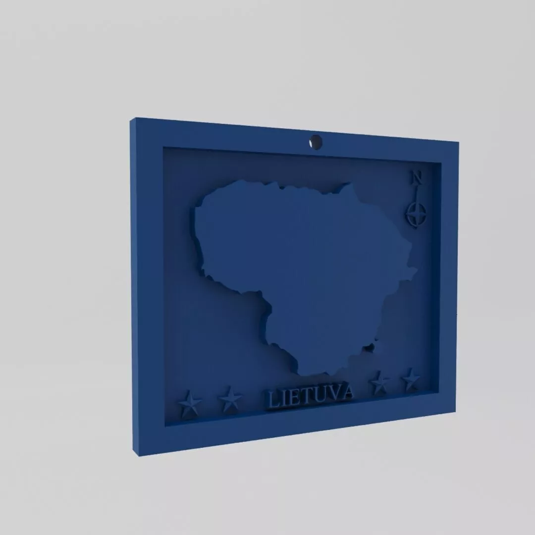 Lithuania-Lietuva Map 3d Print Model 3D print model