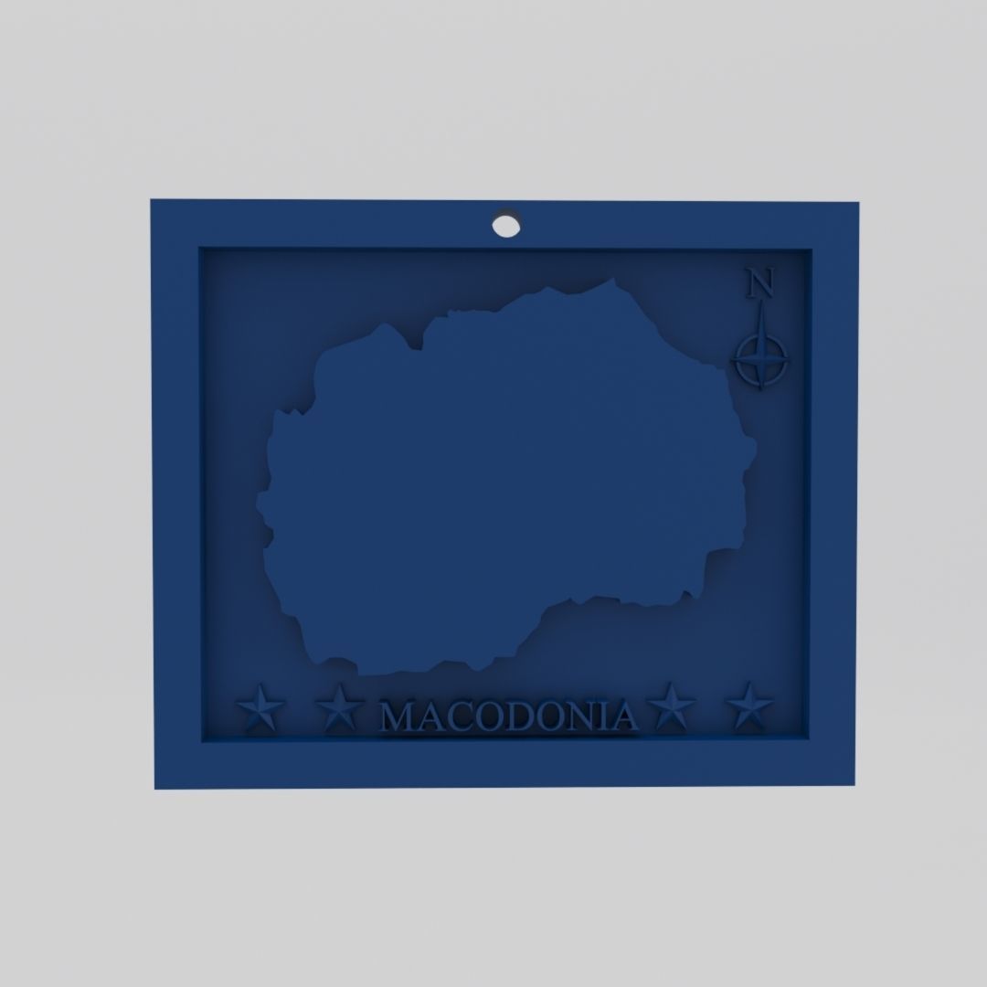 Macedonia-Macodonia Map 3d Print Model 3D print model_1