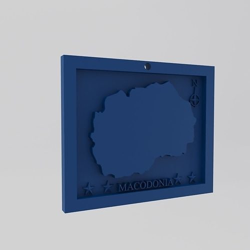 Macedonia-Macodonia Map 3d Print Model 3D print model