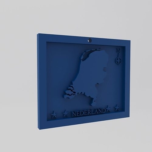 Netherlands-Nederland Map 3d Print Model 3D print model