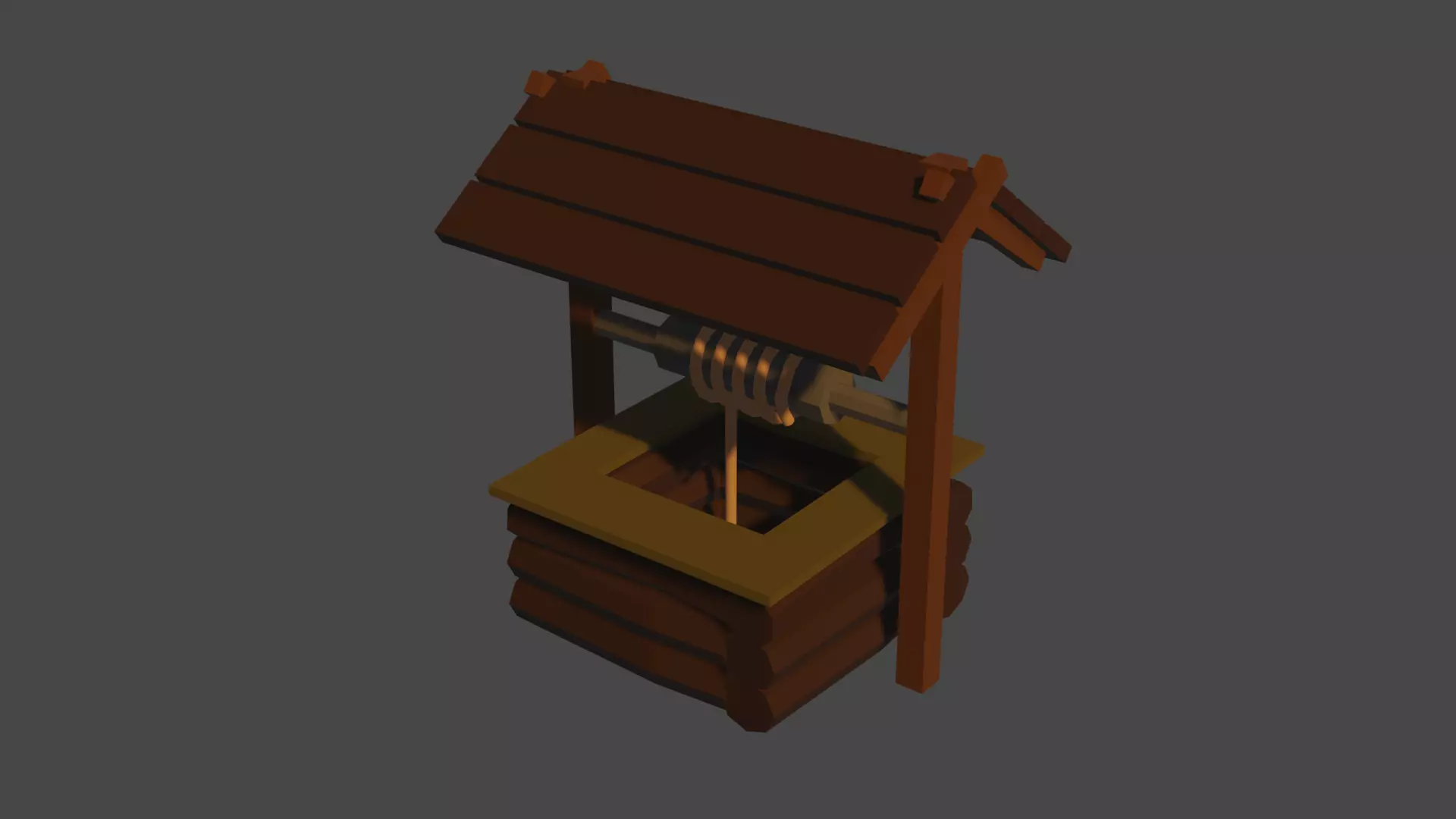 Low-Poly Well wooden water Free 3D print model