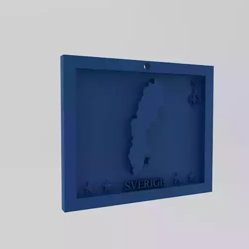 Sweden-Sverige Map 3d Print Model
