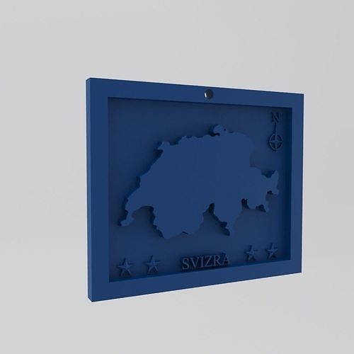 Switzerland-Svizra Map 3d Print Model 3D print model