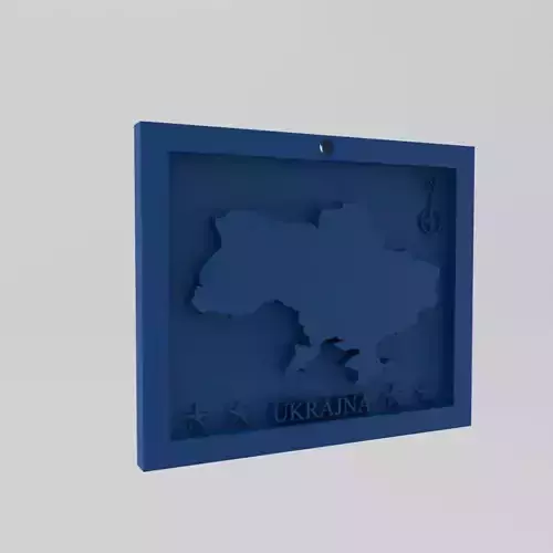 Ukraine-Ukrajna Map 3d Print Model