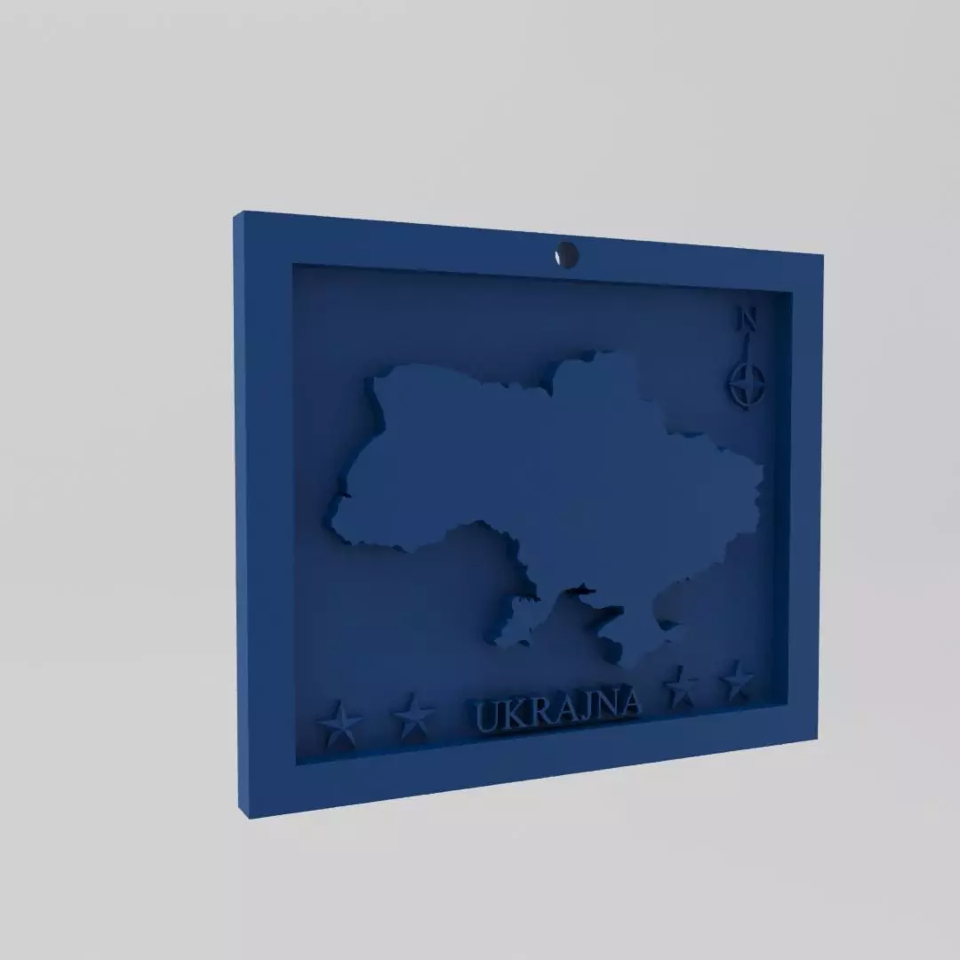 Ukraine-Ukrajna Map 3d Print Model 3D print model_0
