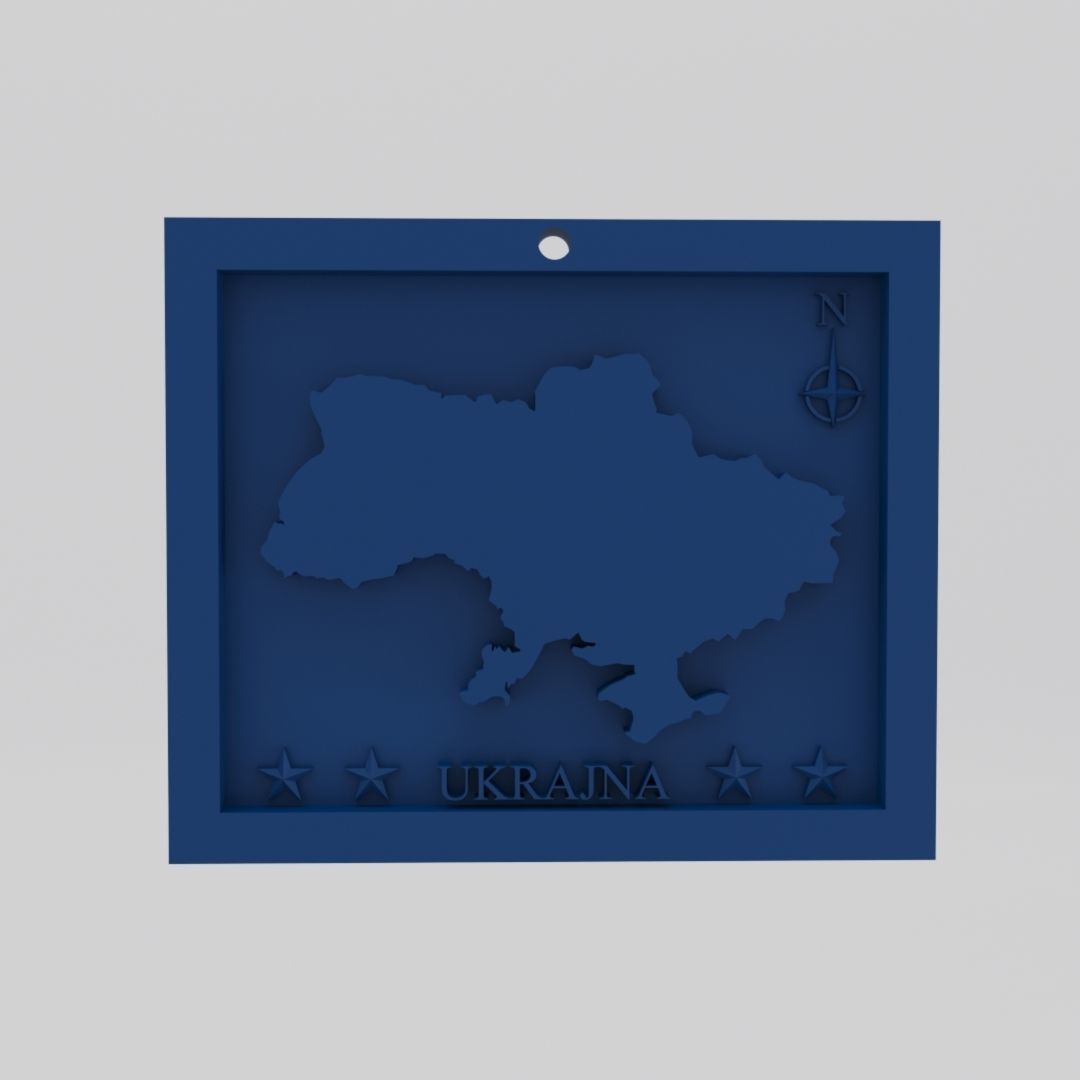 Ukraine-Ukrajna Map 3d Print Model 3D print model_1