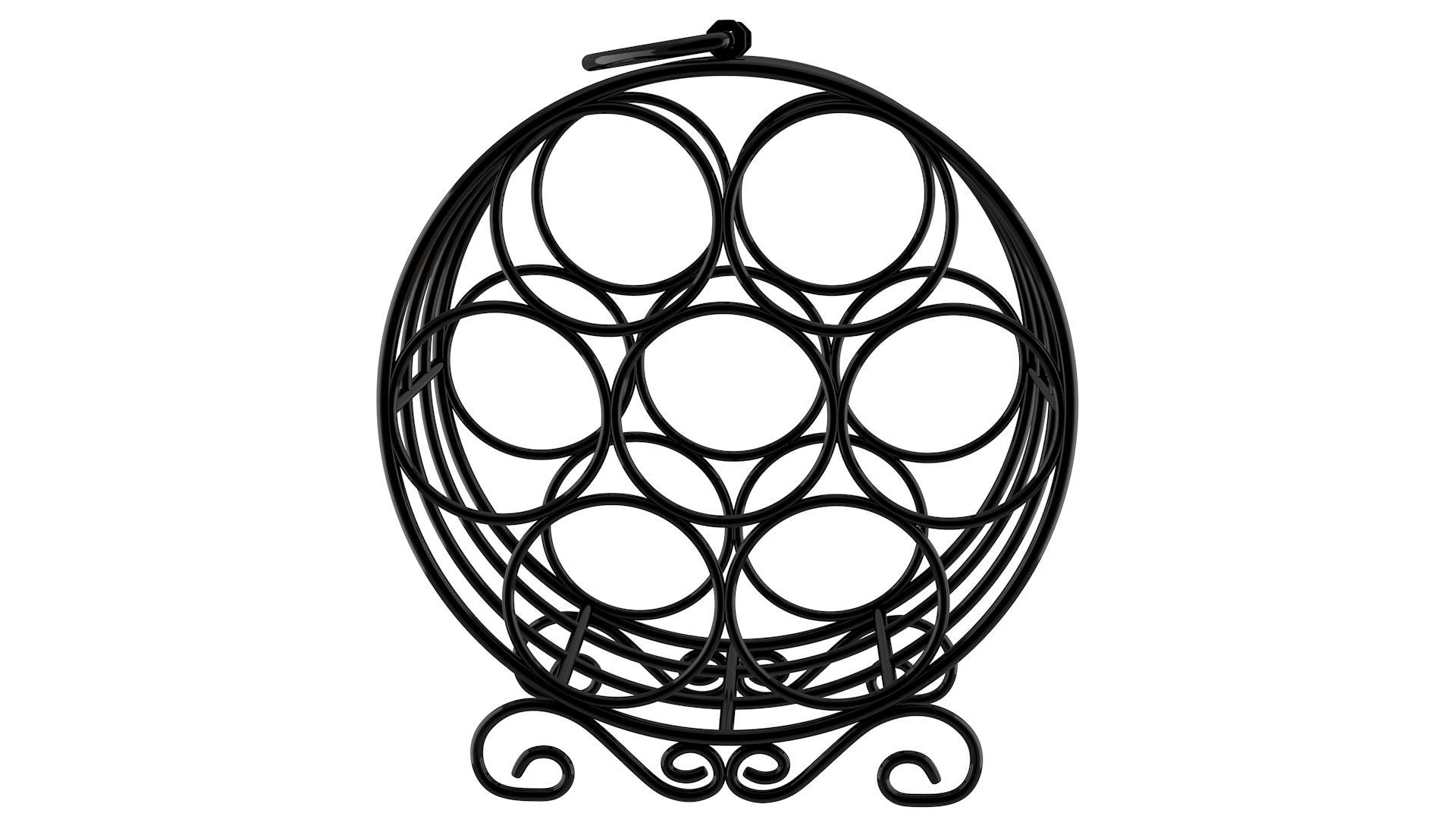 Circular Wine Rack Wine Bottles 3D model_8