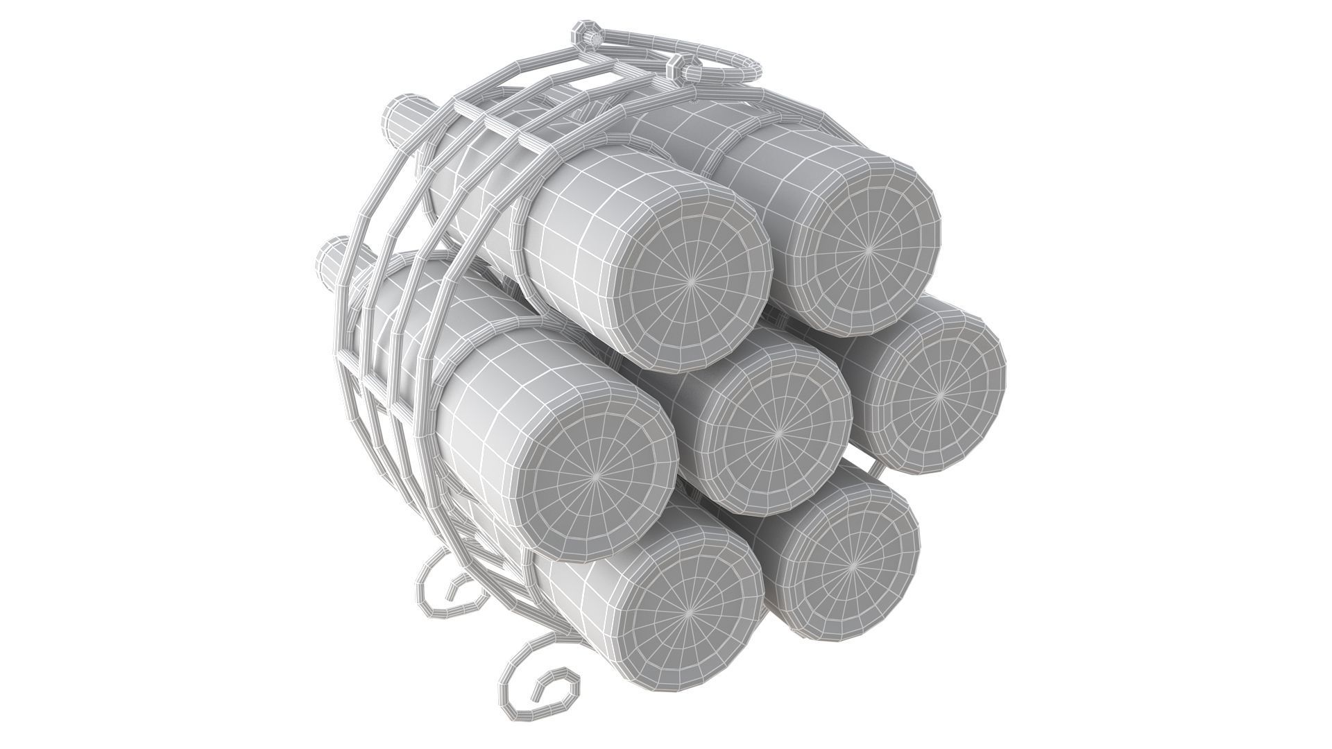 Circular Wine Rack Wine Bottles 3D model_23