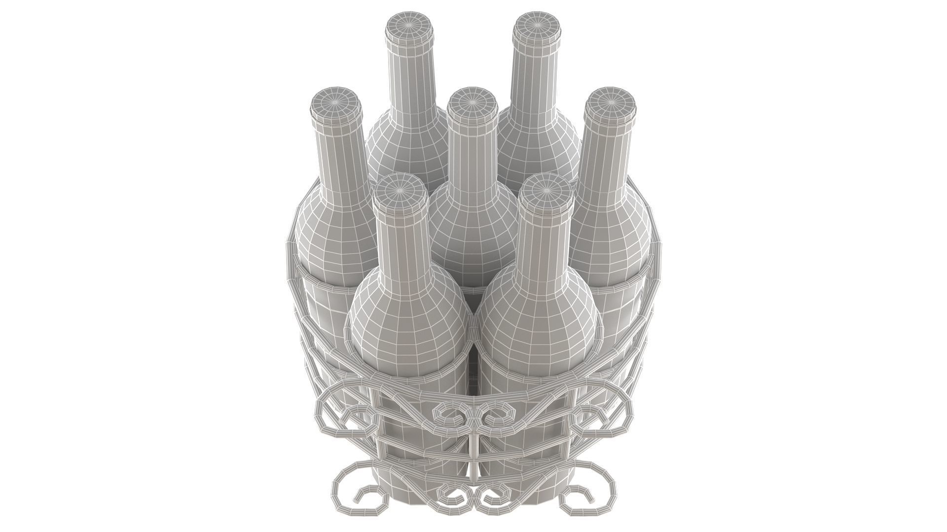 Circular Wine Rack Wine Bottles 3D model_21