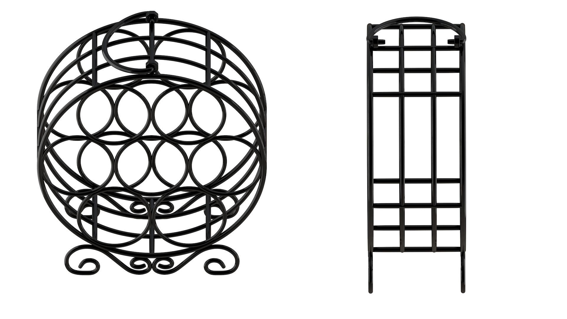 Circular Wine Rack Wine Bottles 3D model_13