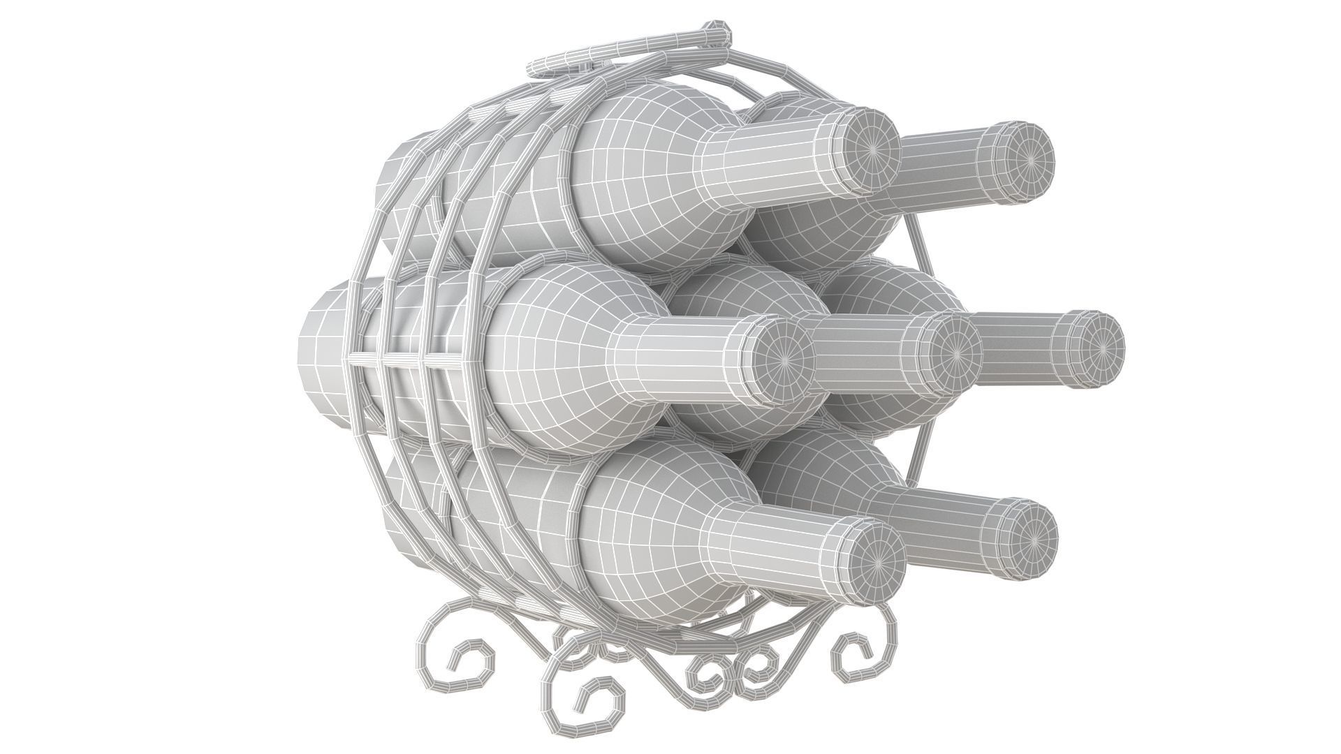 Circular Wine Rack Wine Bottles 3D model_20