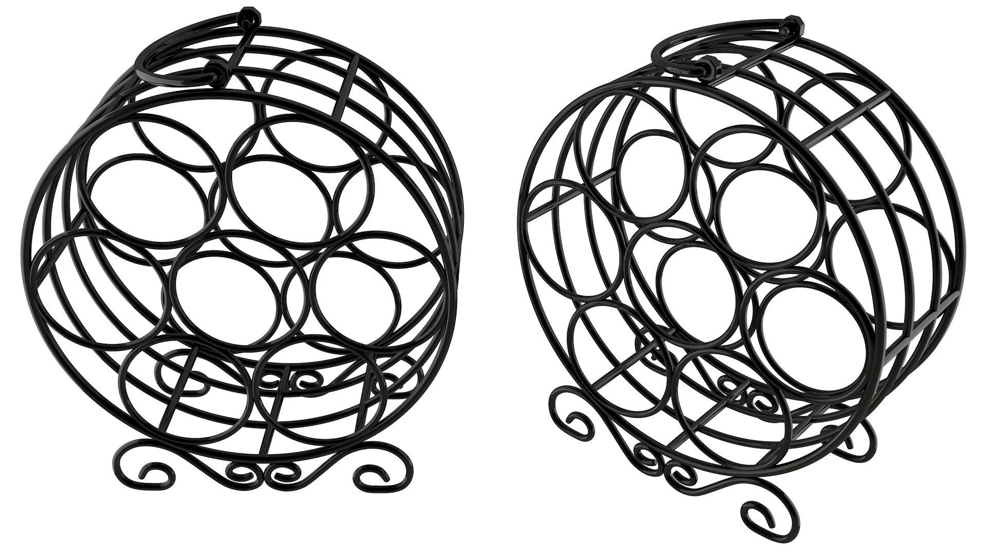 Circular Wine Rack Wine Bottles 3D model_11