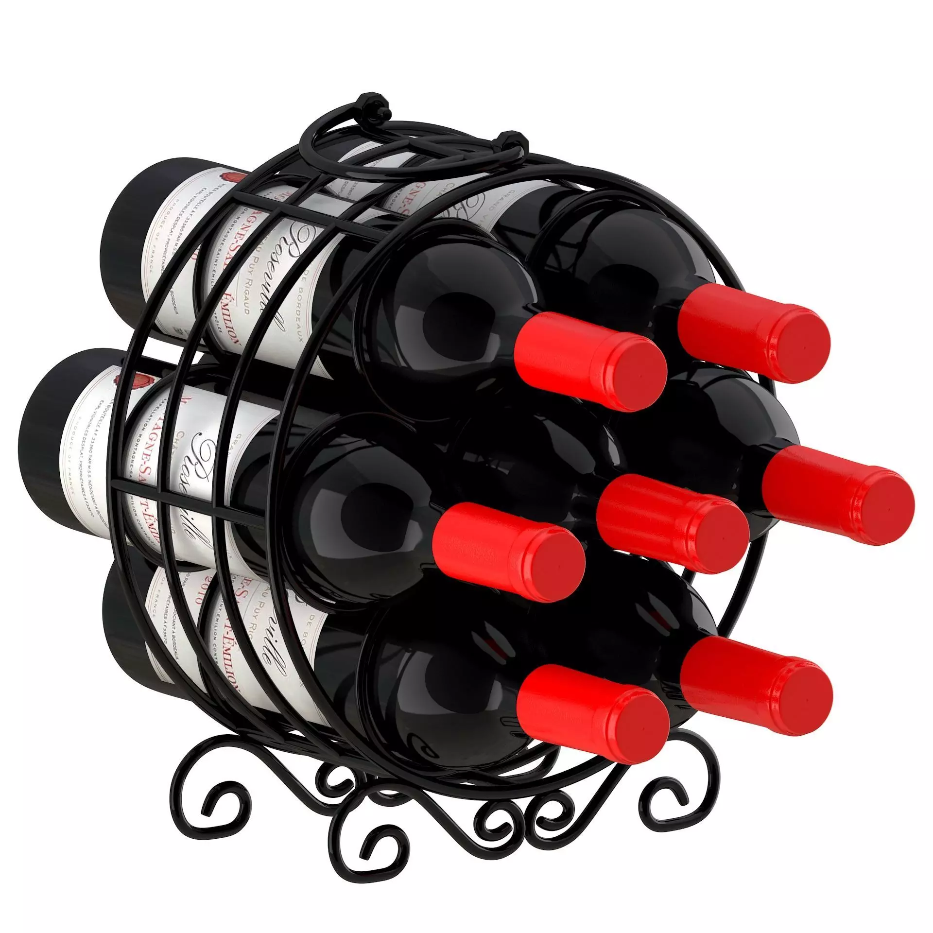 Circular Wine Rack Wine Bottles 3D model_0
