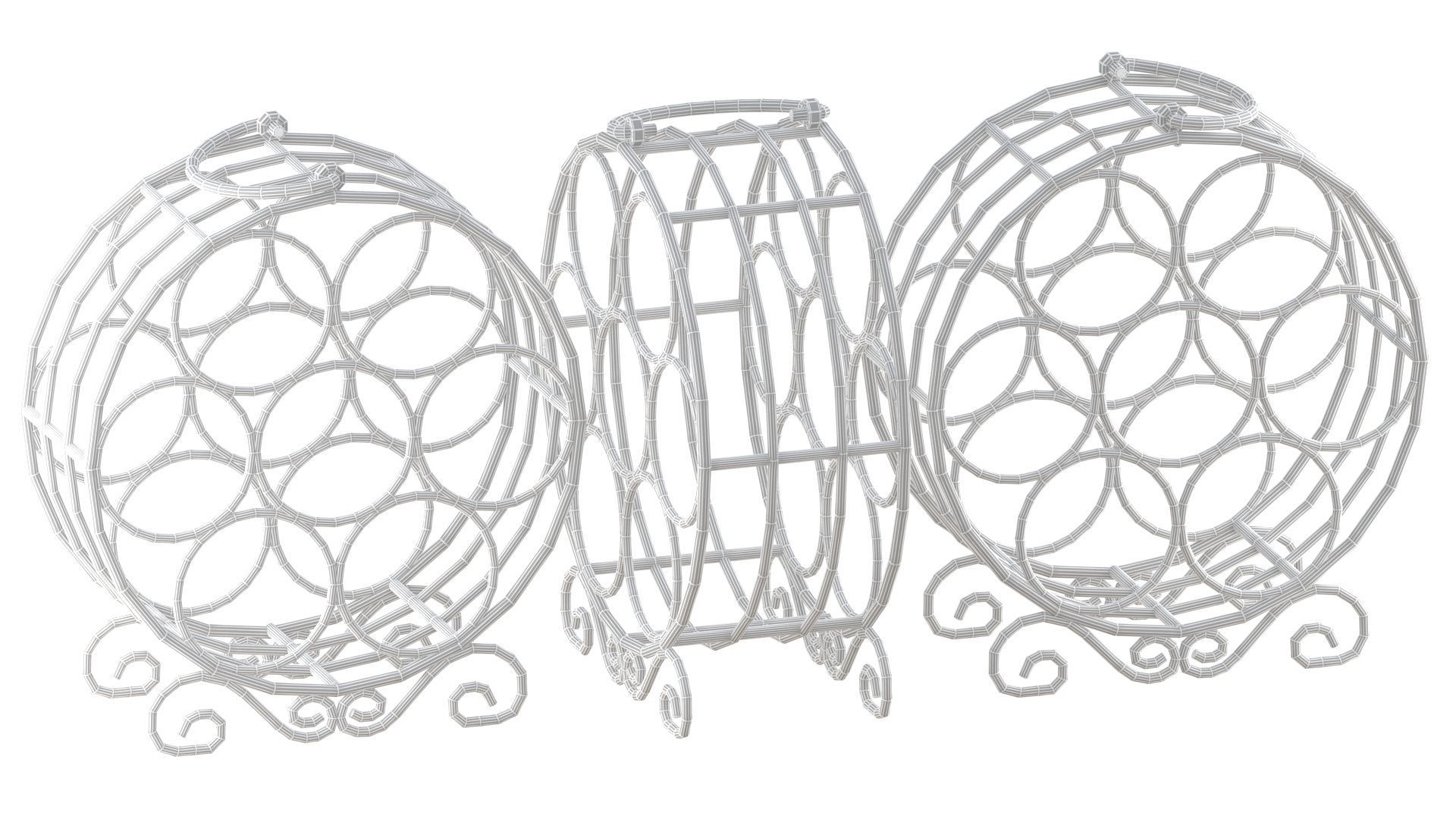 Circular Wine Rack Wine Bottles 3D model_25