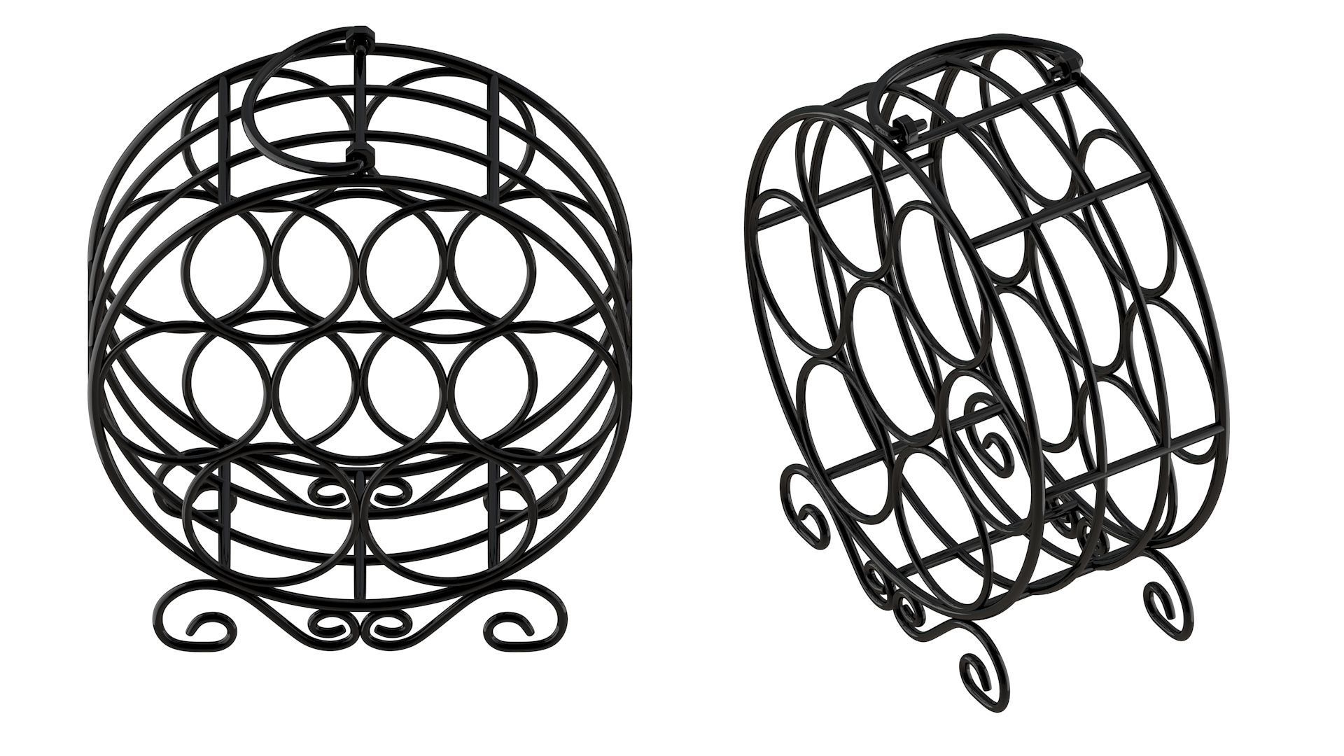 Circular Wine Rack Wine Bottles 3D model_14