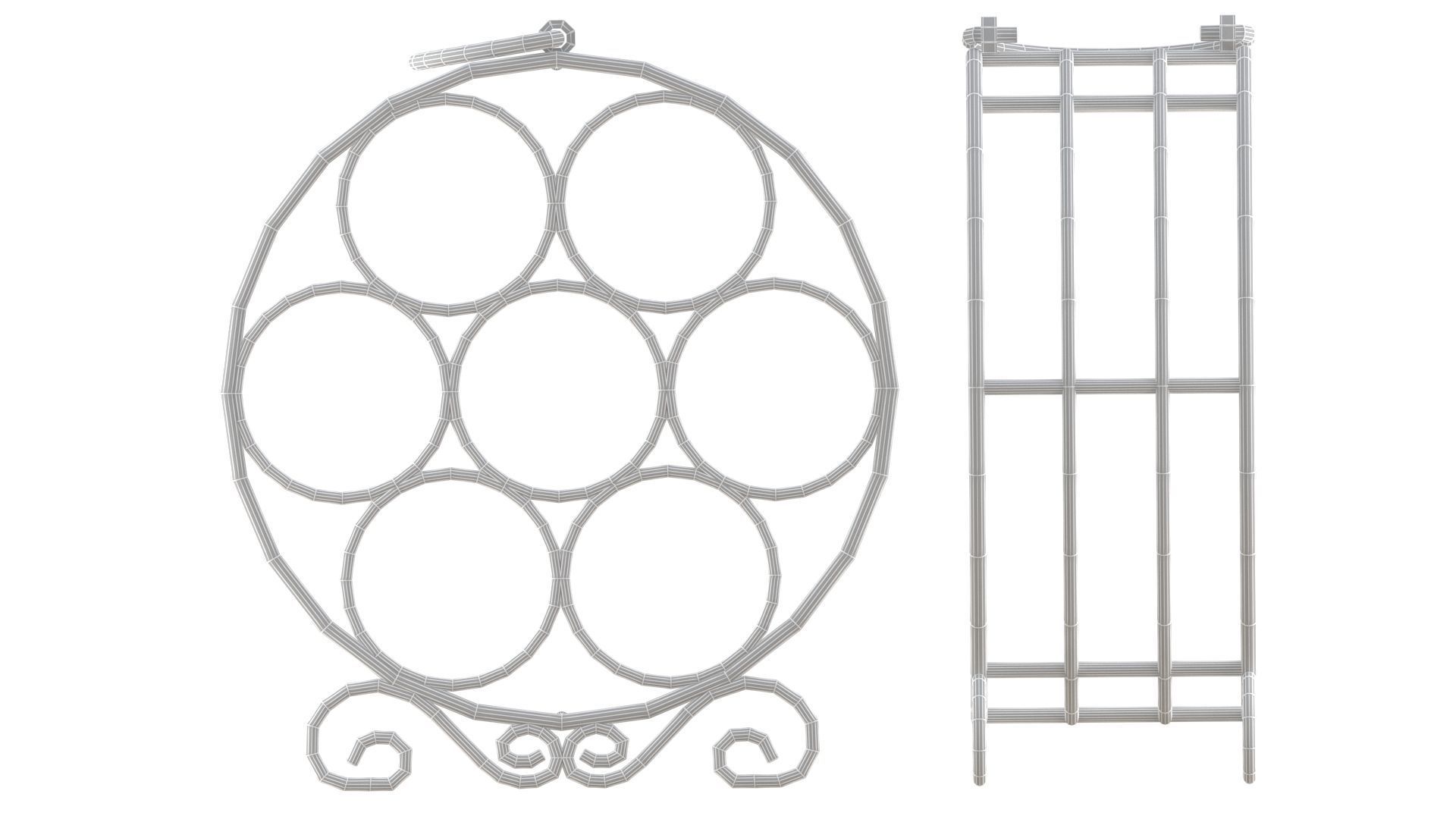 Circular Wine Rack Wine Bottles 3D model_26