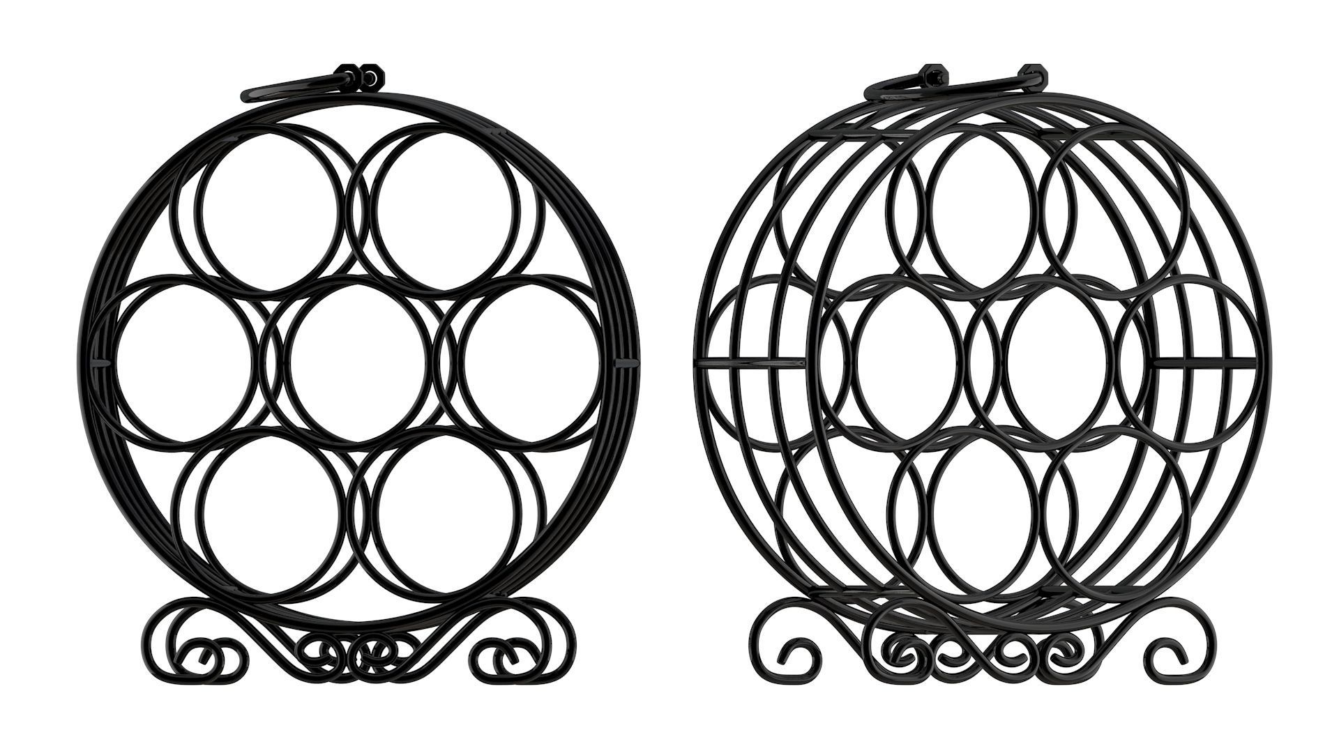Circular Wine Rack Wine Bottles 3D model_10