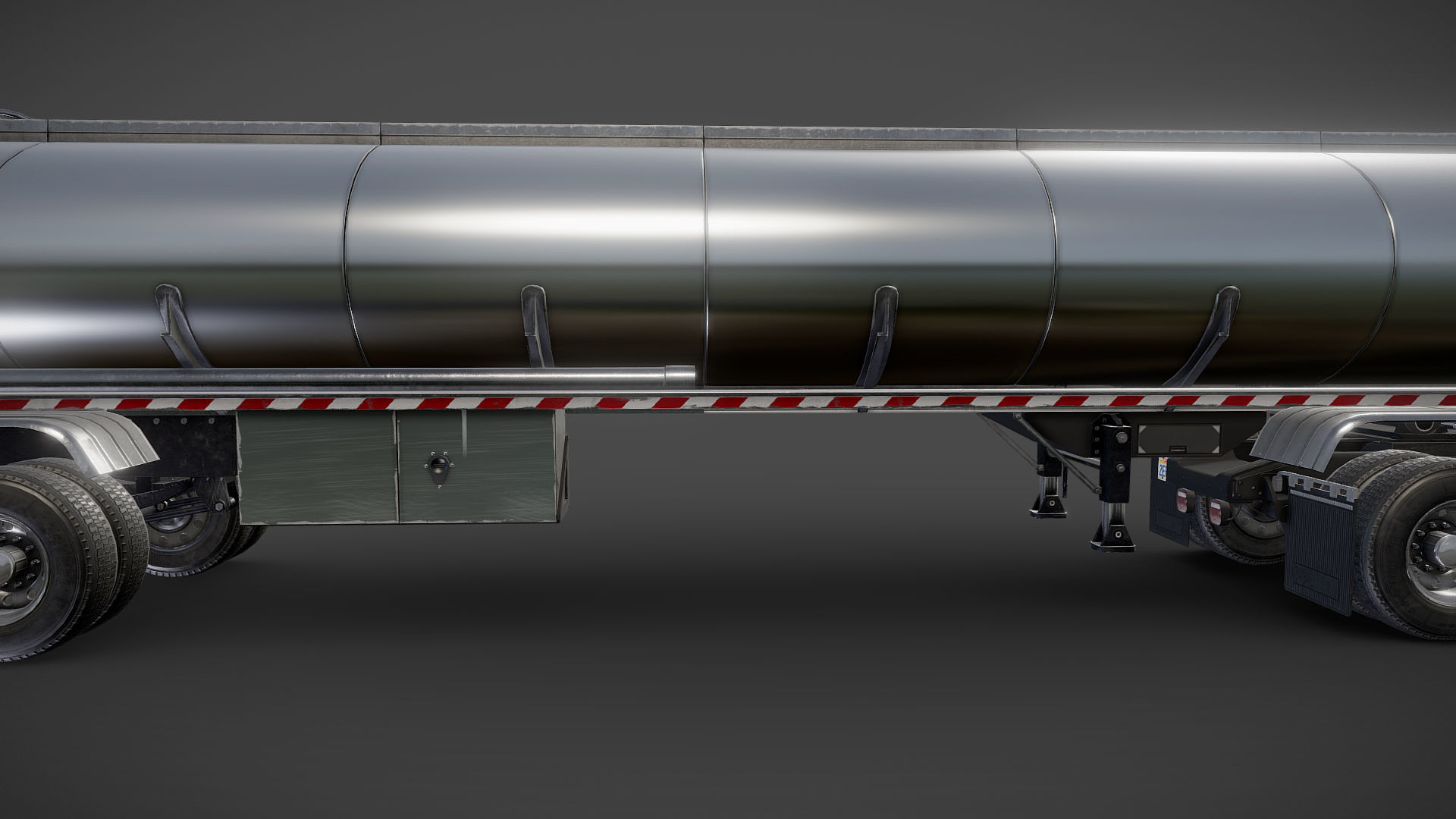 Industrial cabover tanker semitruck Low-poly 3D model_28