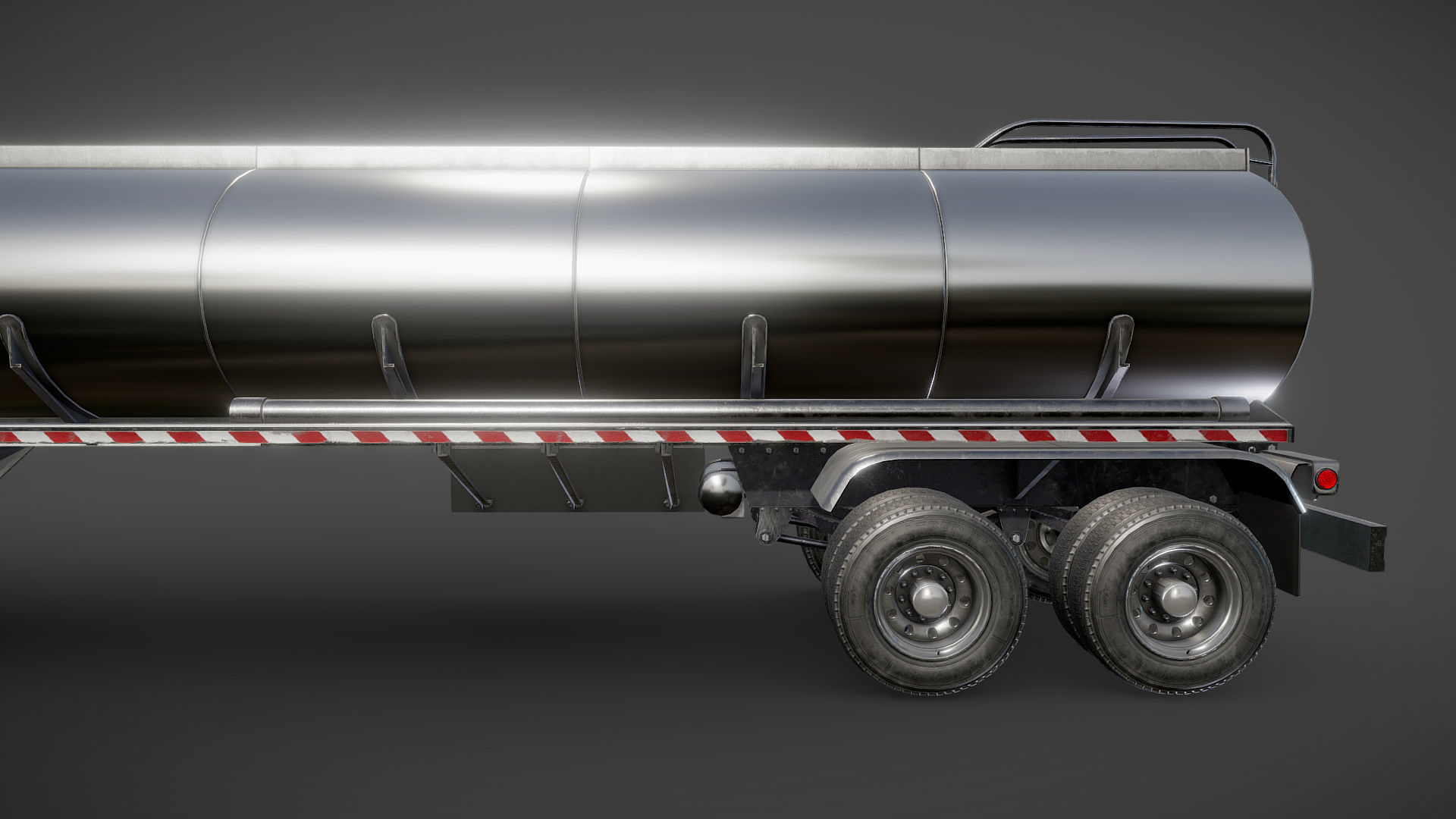 Industrial cabover tanker semitruck Low-poly 3D model_32