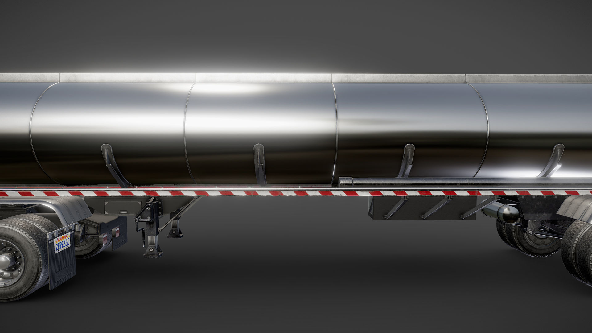 Industrial cabover tanker semitruck Low-poly 3D model_31