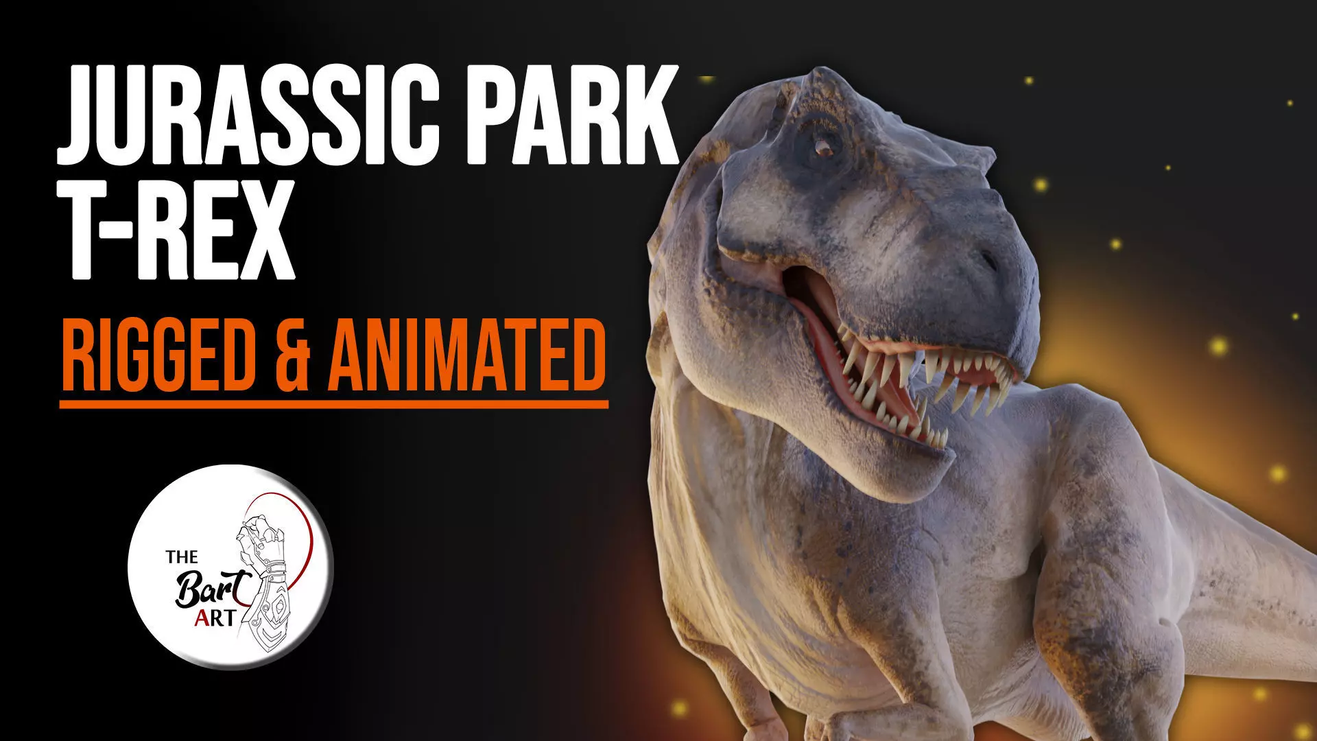Jurassic Park Tyrannosaurus Rex Blender Low-poly Low-poly 3D model_0