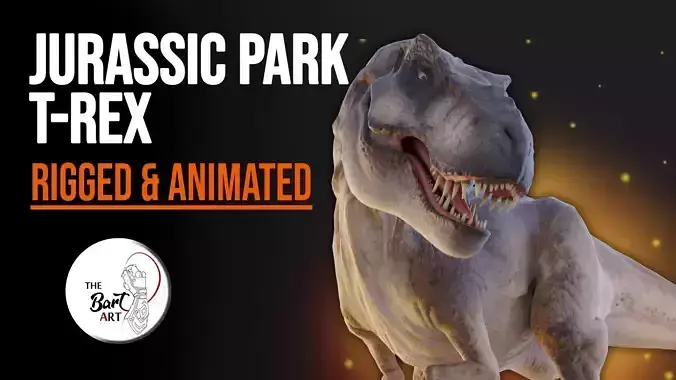 Jurassic Park Tyrannosaurus Rex Blender Low-poly Low-poly 3D model