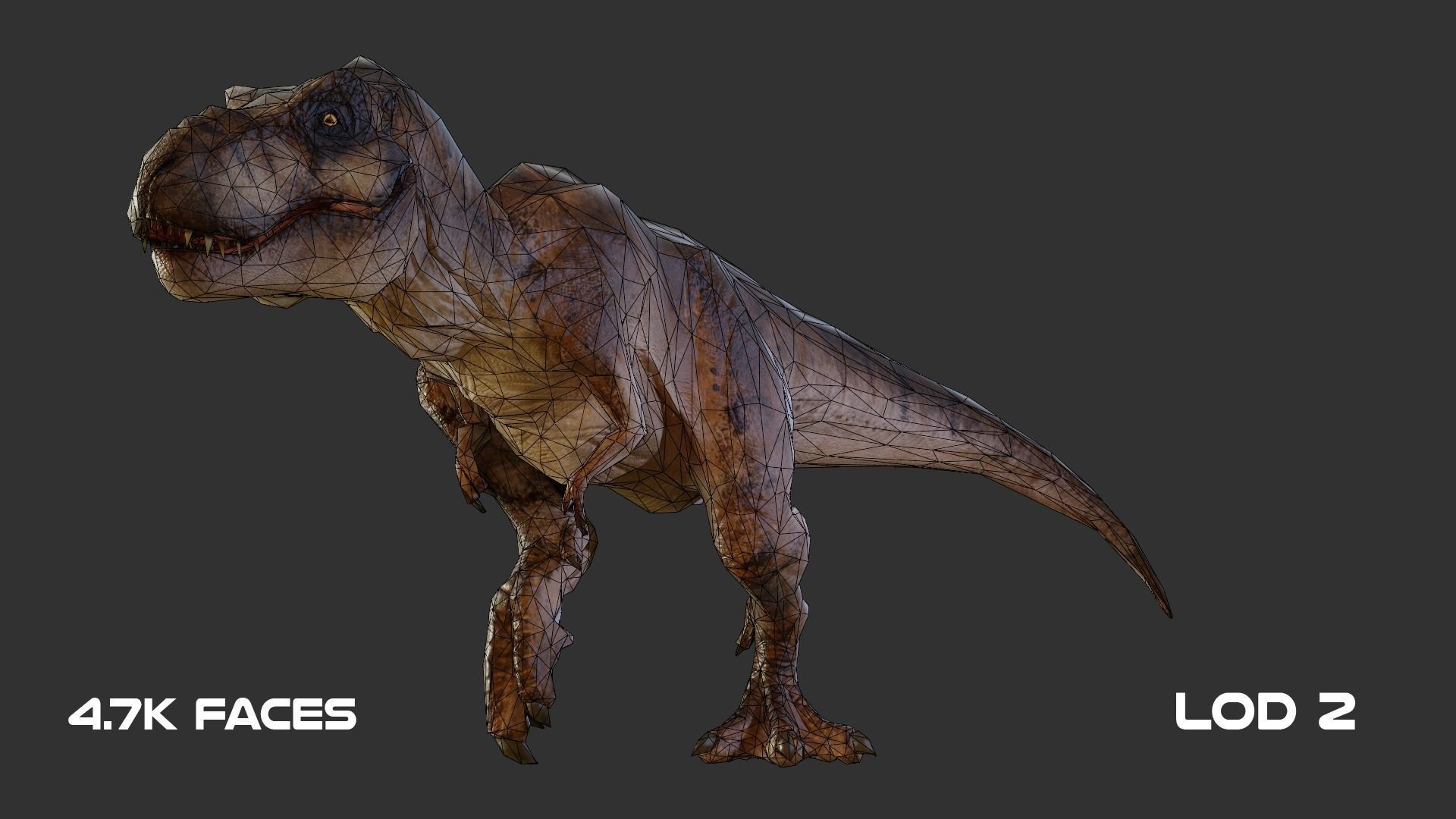 Jurassic Park Tyrannosaurus Rex Blender Low-poly Low-poly 3D model_20