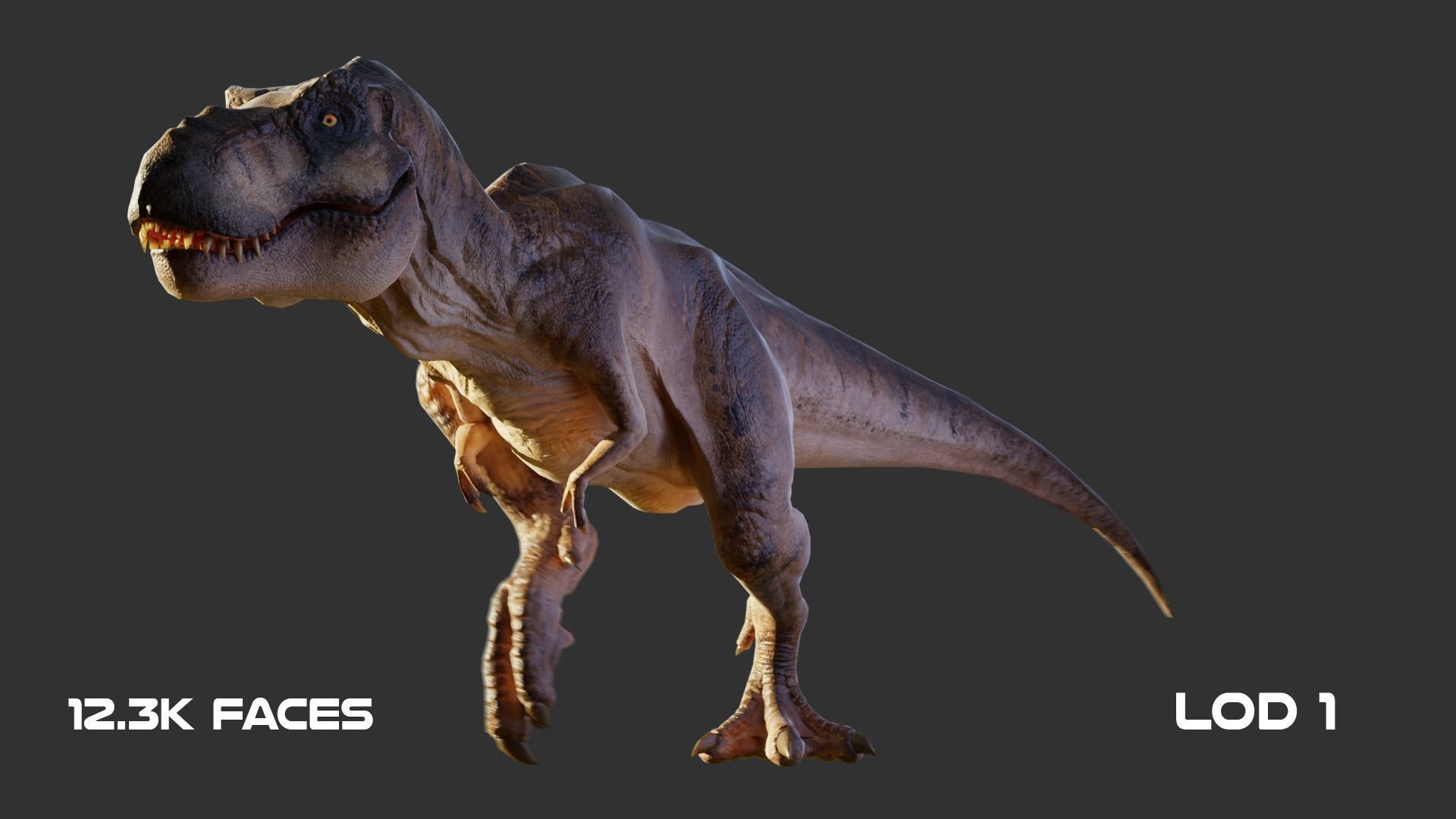 Jurassic Park Tyrannosaurus Rex Blender Low-poly Low-poly 3D model_15
