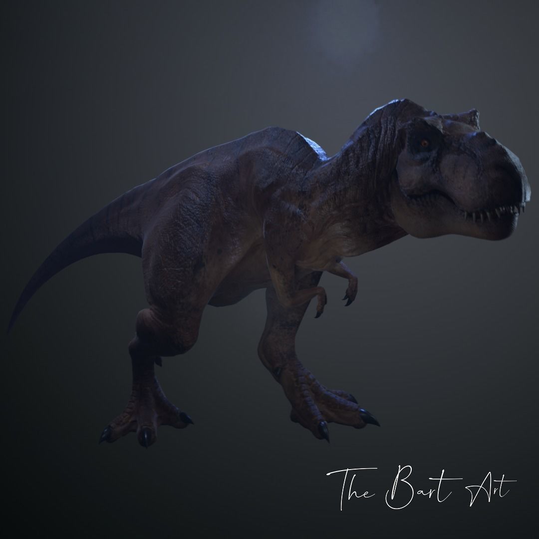 Jurassic Park Tyrannosaurus Rex Blender Low-poly Low-poly 3D model_8