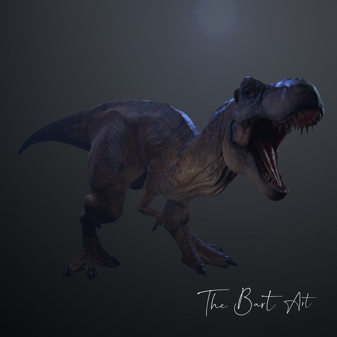 Jurassic Park Tyrannosaurus Rex Blender Low-poly Low-poly 3D model_10
