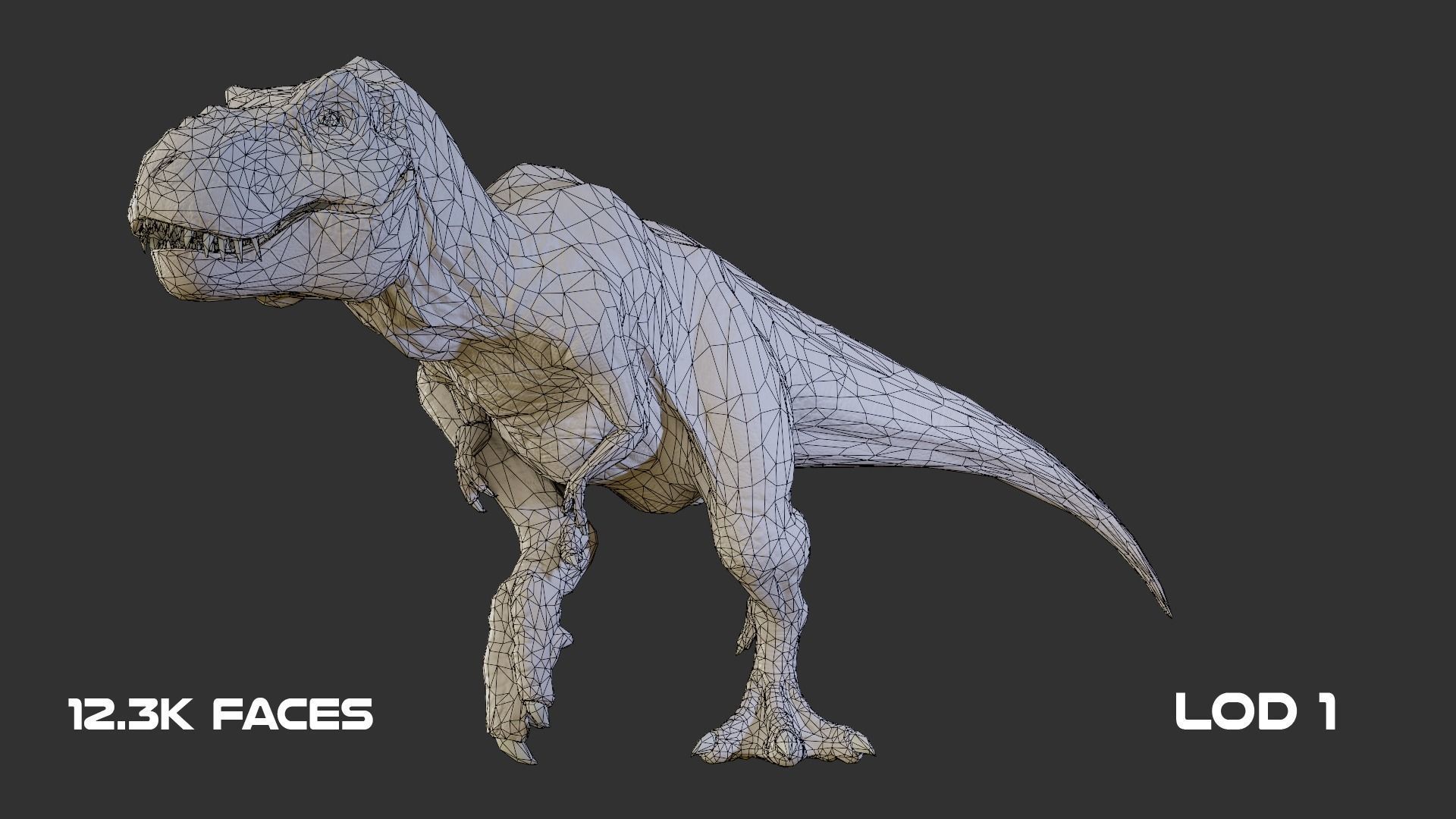 Jurassic Park Tyrannosaurus Rex Blender Low-poly Low-poly 3D model_16
