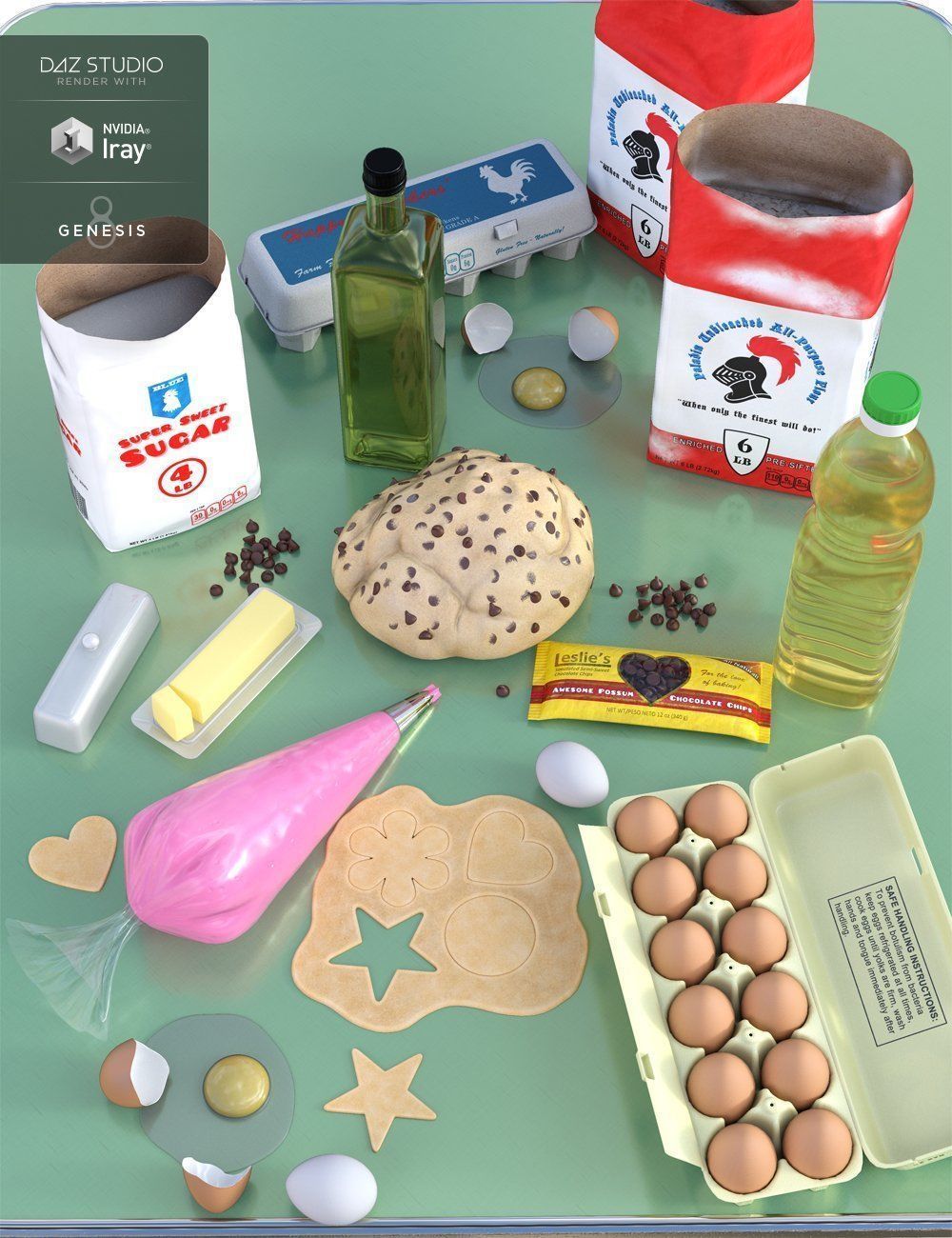 Baking Ingredients 3D model CGTrader