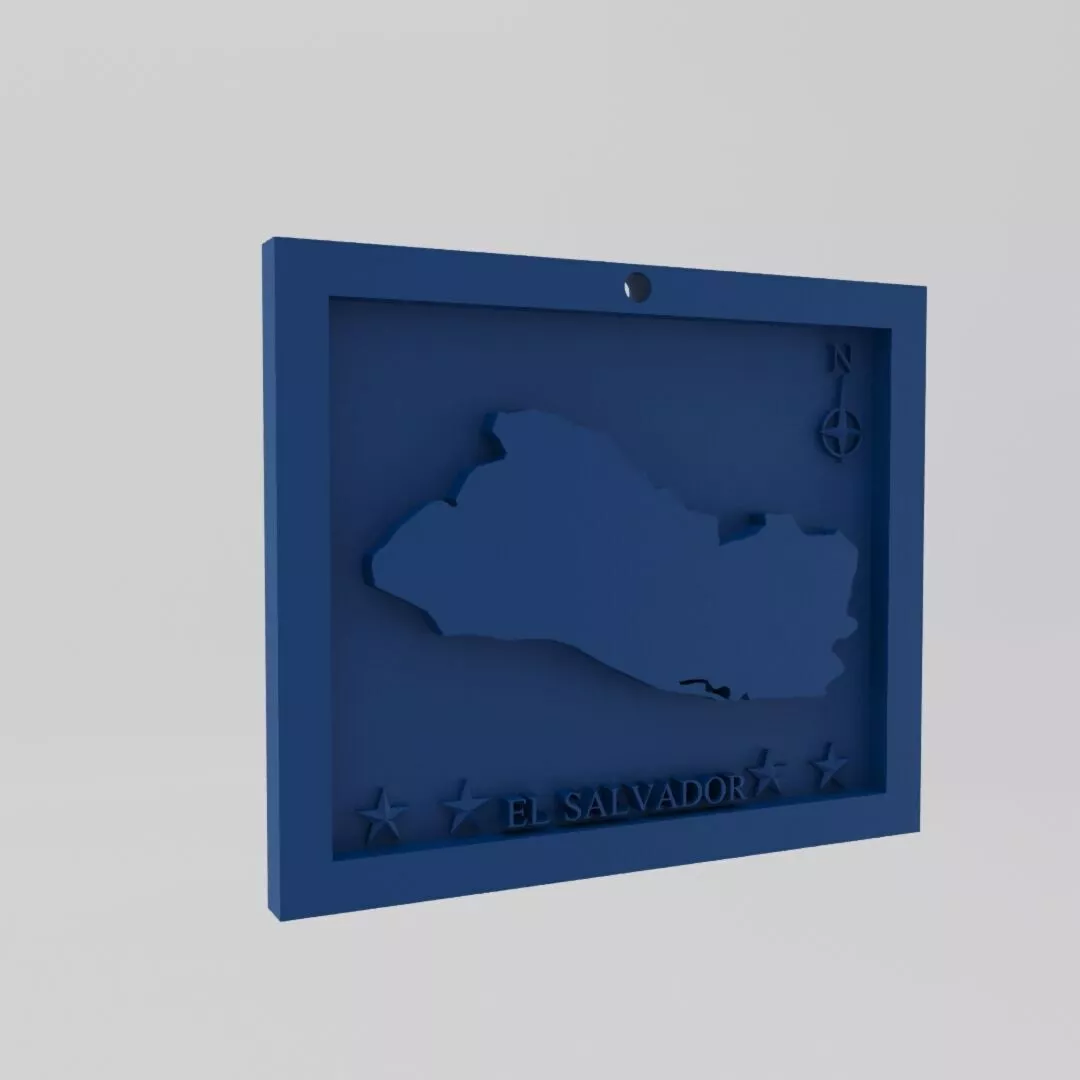 El Salvador Map 3d Print Model 3D print model
