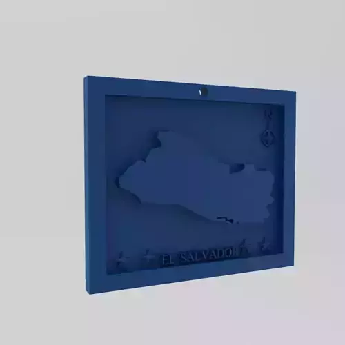 El Salvador Map 3d Print Model