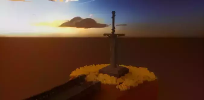 Stylized Sword Statue