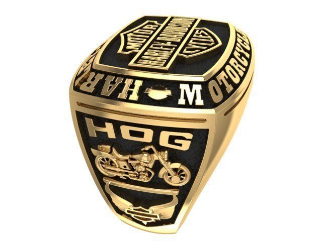 mens ring harley-davidson  3D print model_2