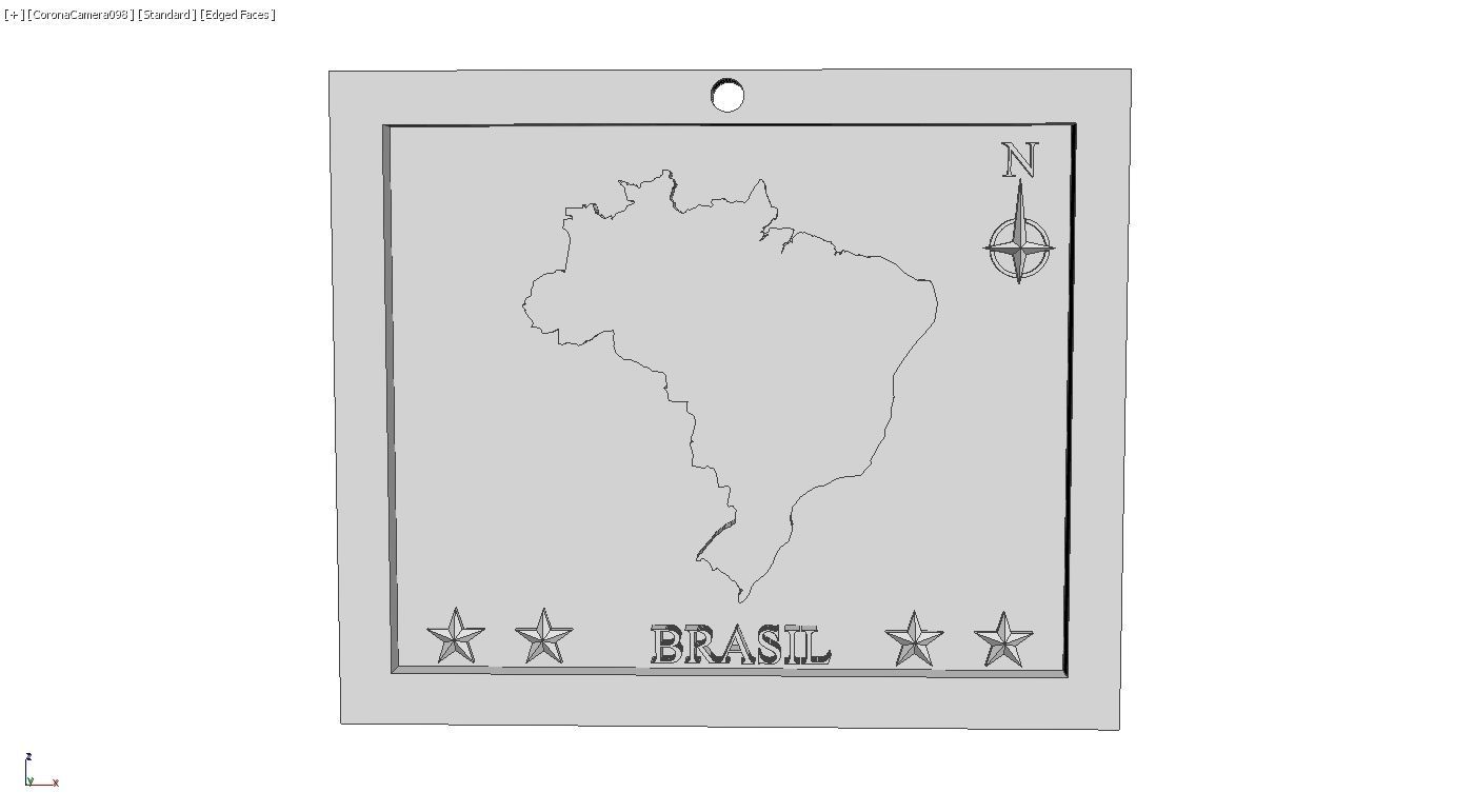 Brazil-Brasil Map 3d Print Model 3D print model_5